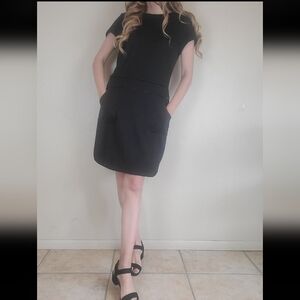 Bcbgmaxazria classy black professional office work dress with pockets size m